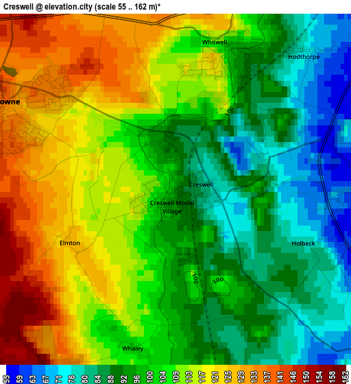 Creswell elevation map