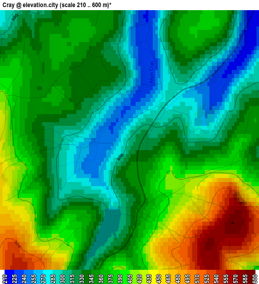 Cray elevation map