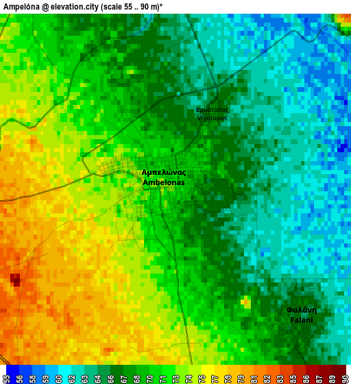 Ampelóna elevation map