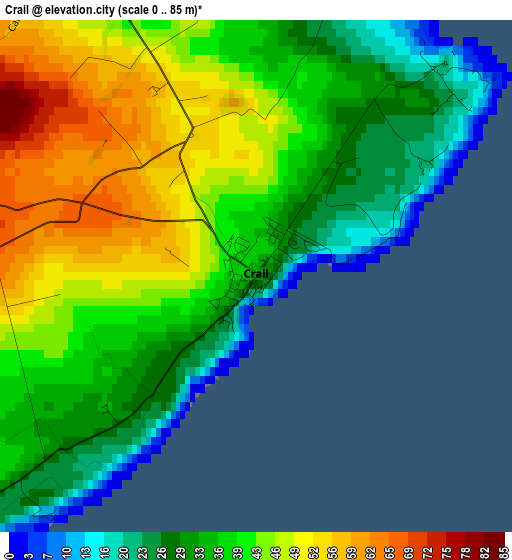 Crail elevation map