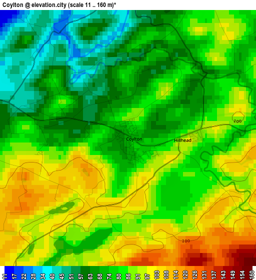 Coylton elevation map