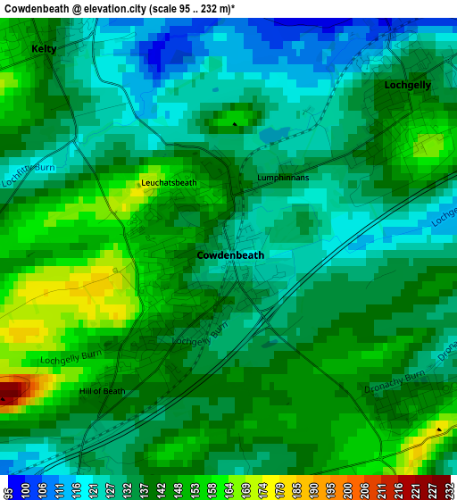 Cowdenbeath elevation map