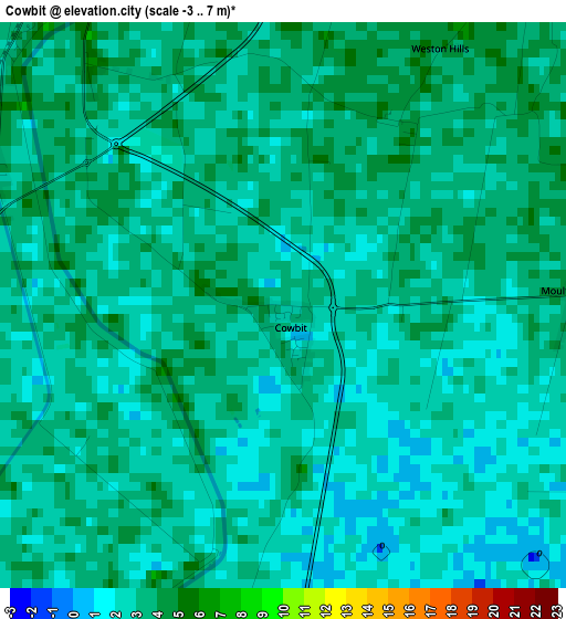 Cowbit elevation map