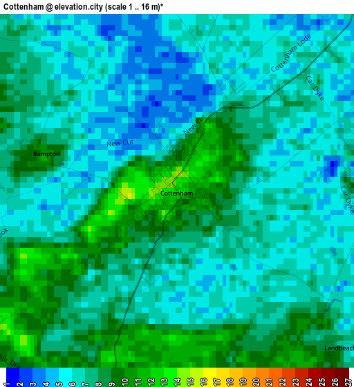 Cottenham elevation map