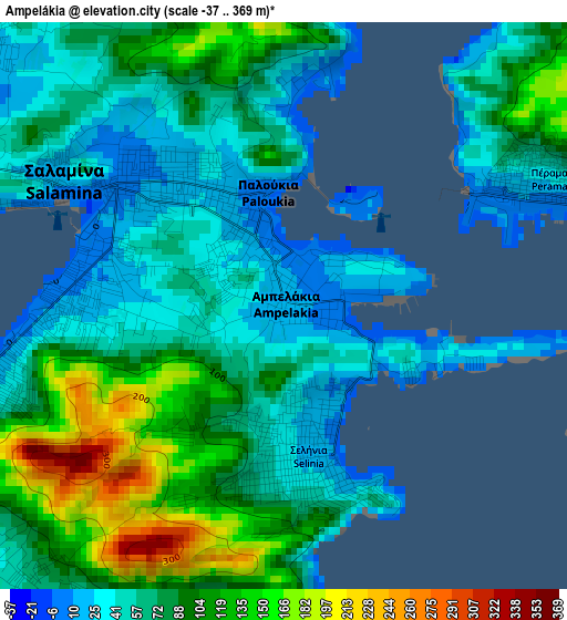 Ampelákia elevation map