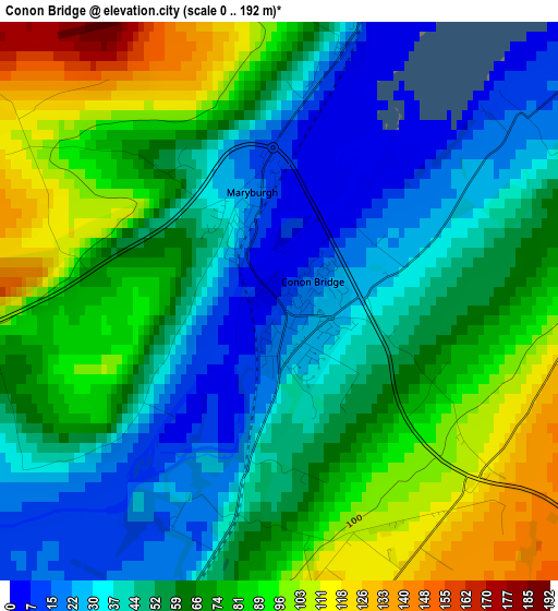 Conon Bridge elevation map