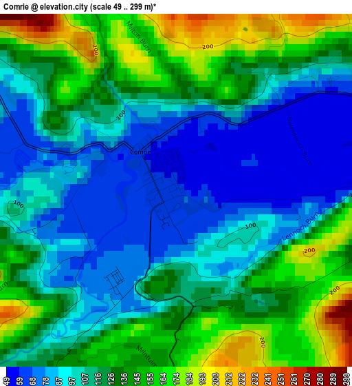 Comrie elevation map