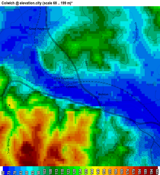 Colwich elevation map