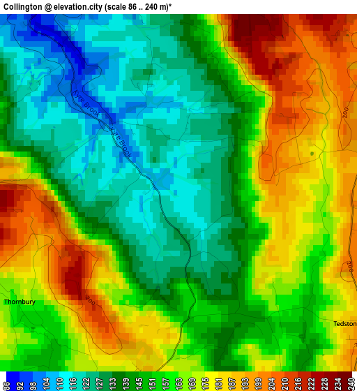 Collington elevation map