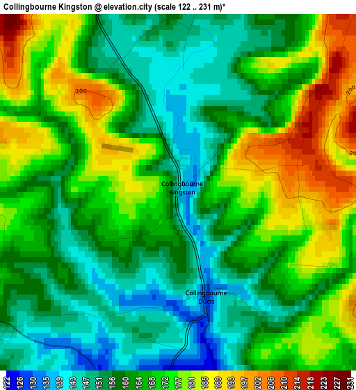 Collingbourne Kingston elevation map