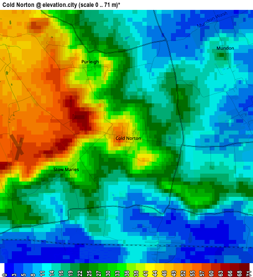 Cold Norton elevation map