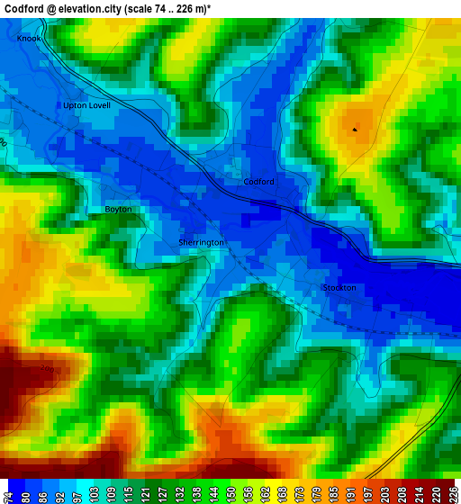 Codford elevation map