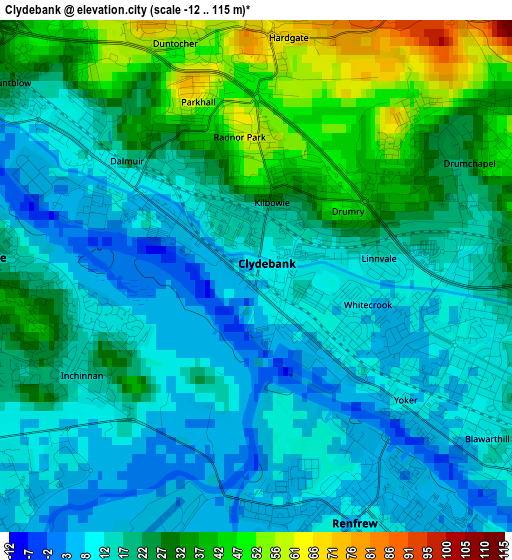 Clydebank elevation map