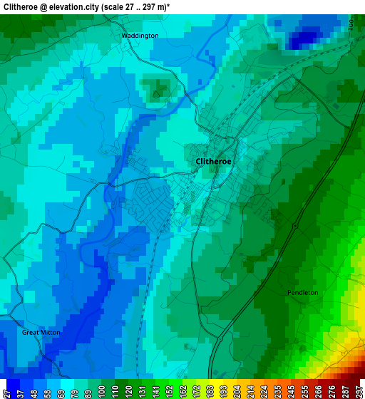 Clitheroe elevation map