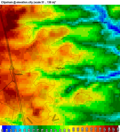 Clipsham elevation map