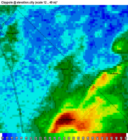 Claypole elevation map