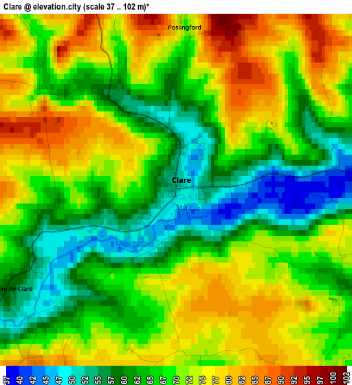 Clare elevation map