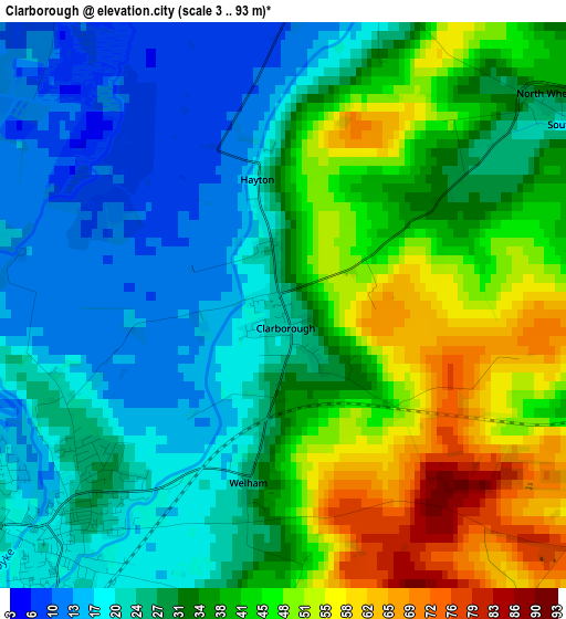 Clarborough elevation map