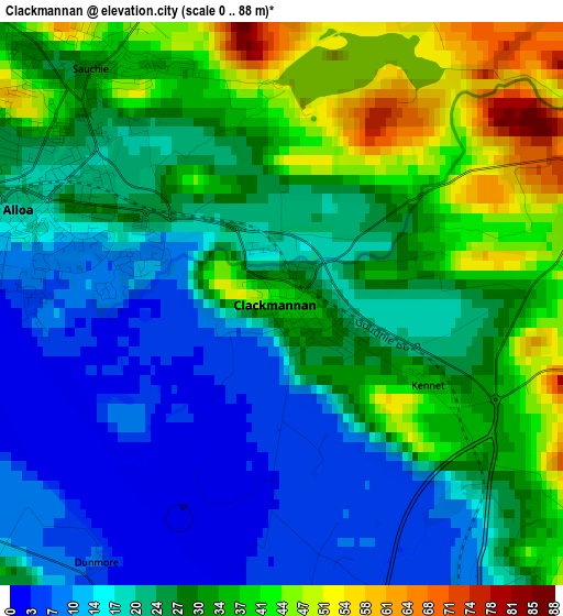 Clackmannan elevation map