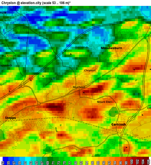 Chryston elevation map