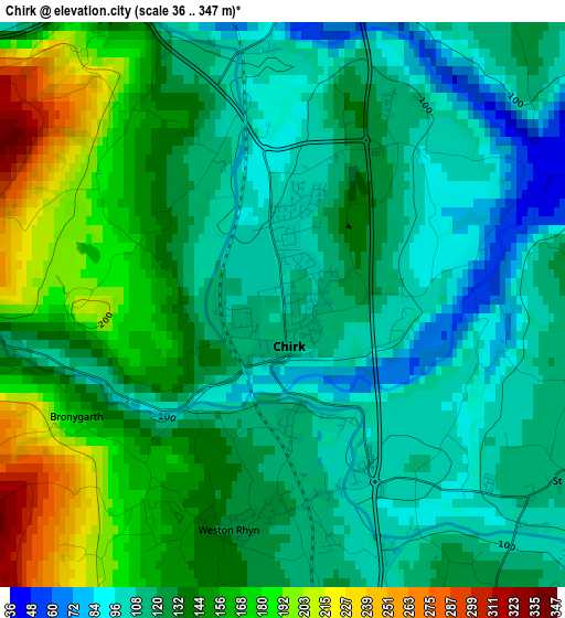 Chirk elevation map