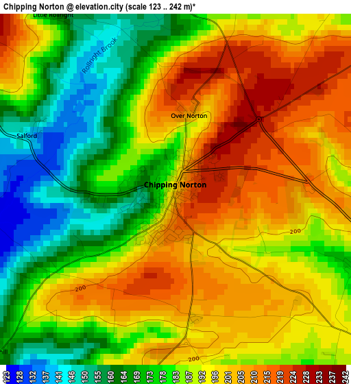 Chipping Norton elevation map