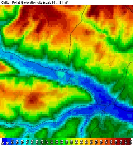 Chilton Foliat elevation map