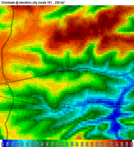 Chicklade elevation map