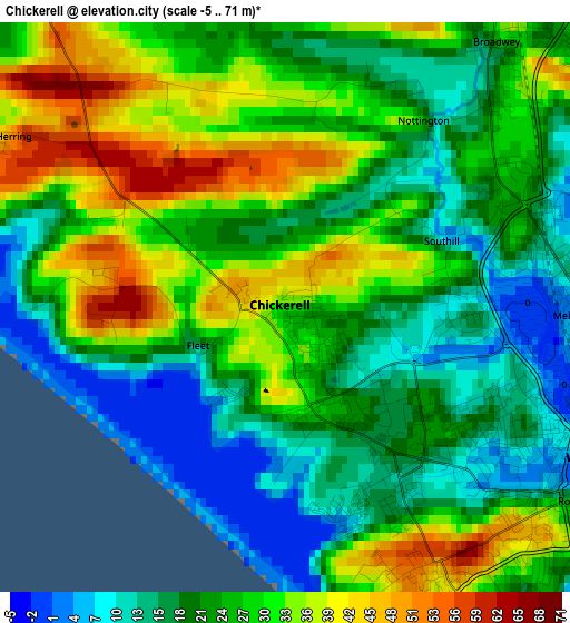 Chickerell elevation map