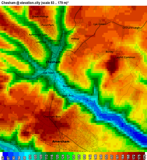 Chesham elevation map