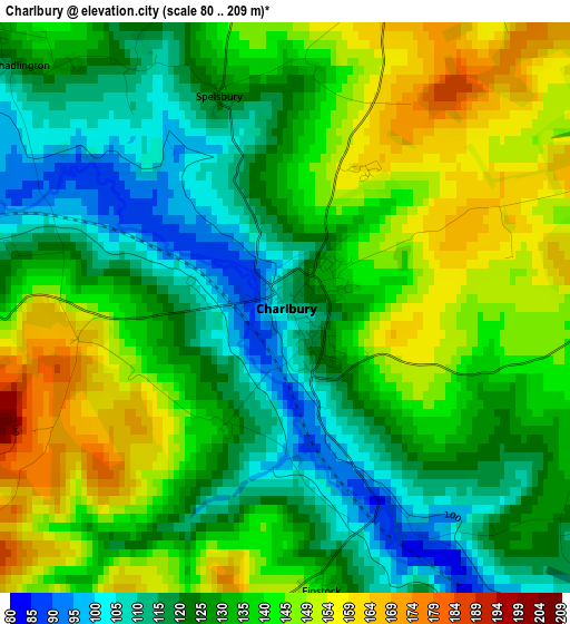 Charlbury elevation map