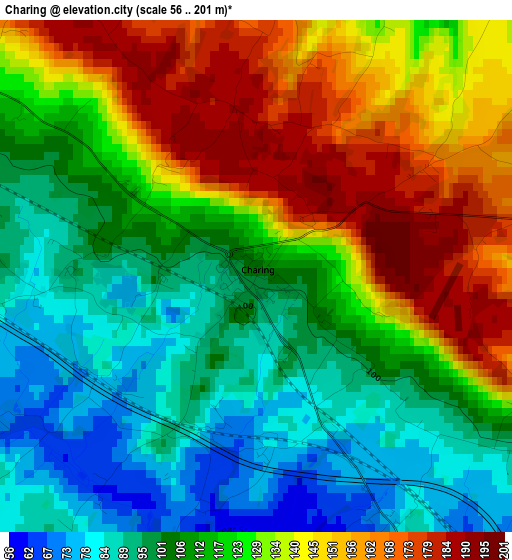 Charing elevation map