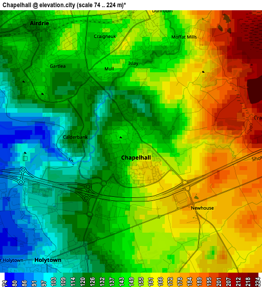 Chapelhall elevation map