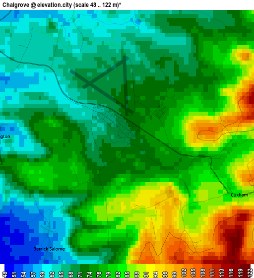 Chalgrove elevation map