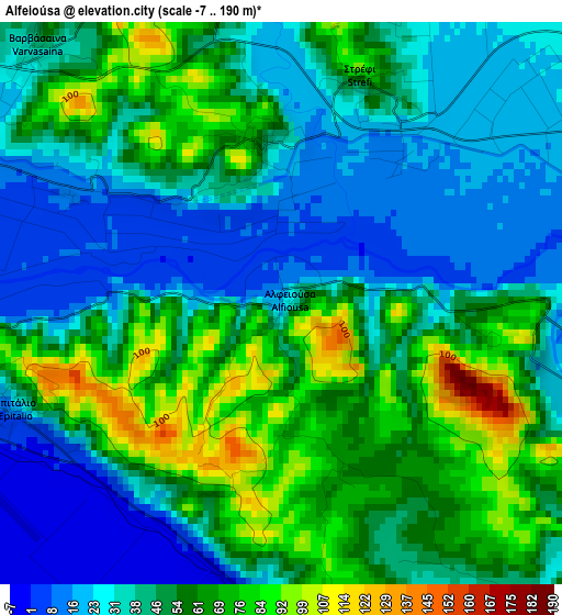 Alfeioúsa elevation map