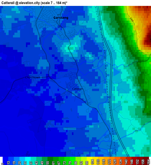 Catterall elevation map