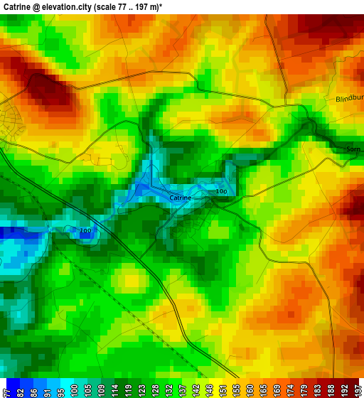 Catrine elevation map