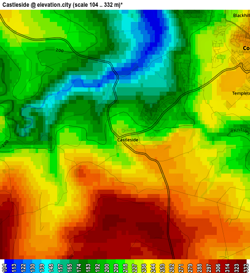 Castleside elevation map