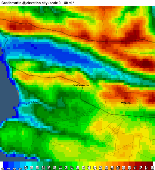 Castlemartin elevation map