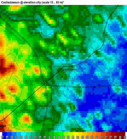 Castledawson elevation map