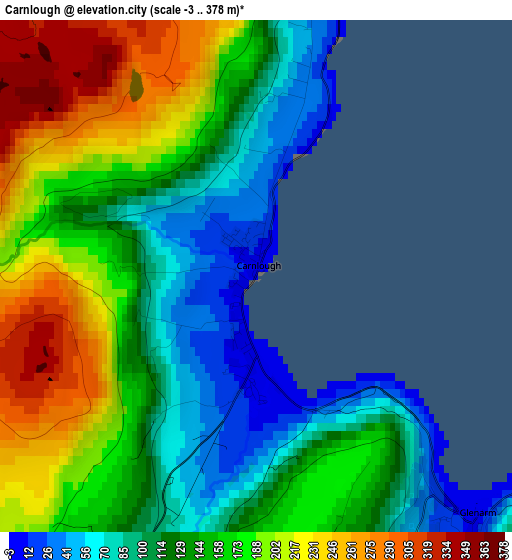 Carnlough elevation map