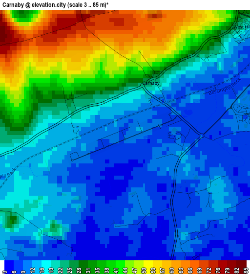 Carnaby elevation map