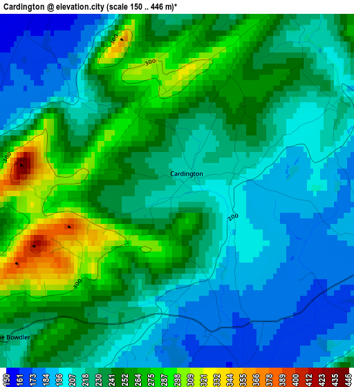 Cardington elevation map