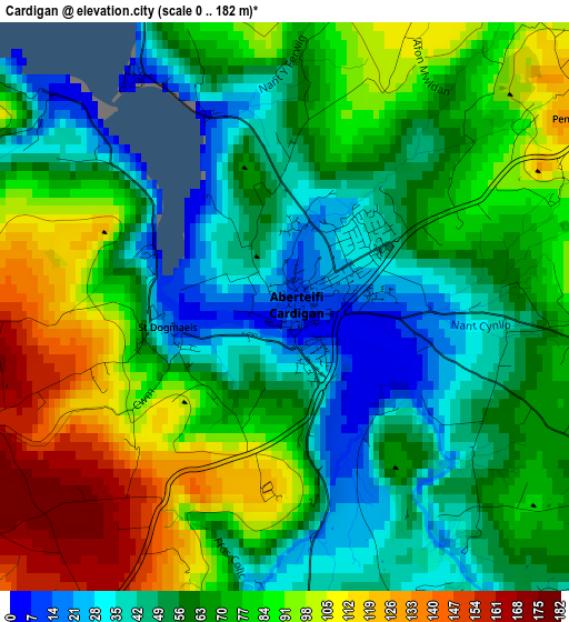 Cardigan elevation map