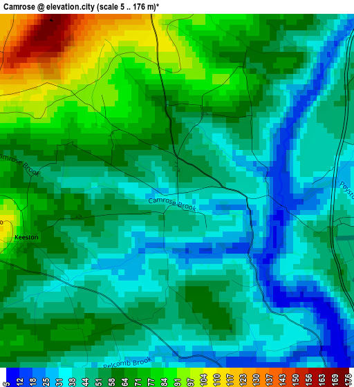 Camrose elevation map