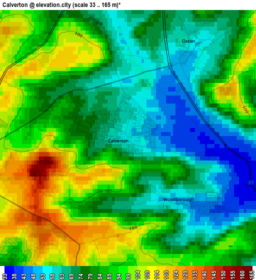 Calverton elevation map