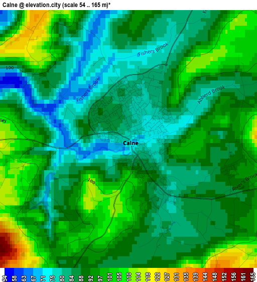 Calne elevation map