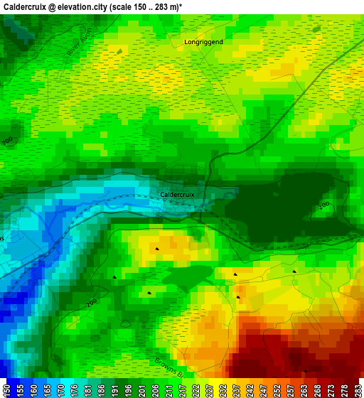 Caldercruix elevation map