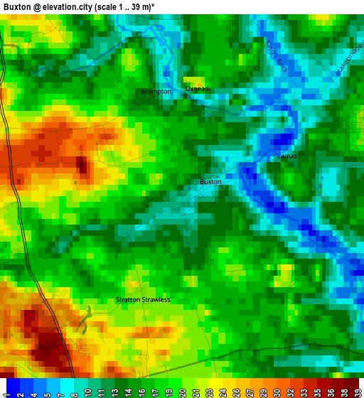 Buxton elevation map