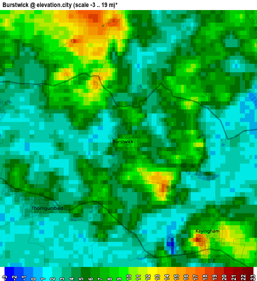 Burstwick elevation map